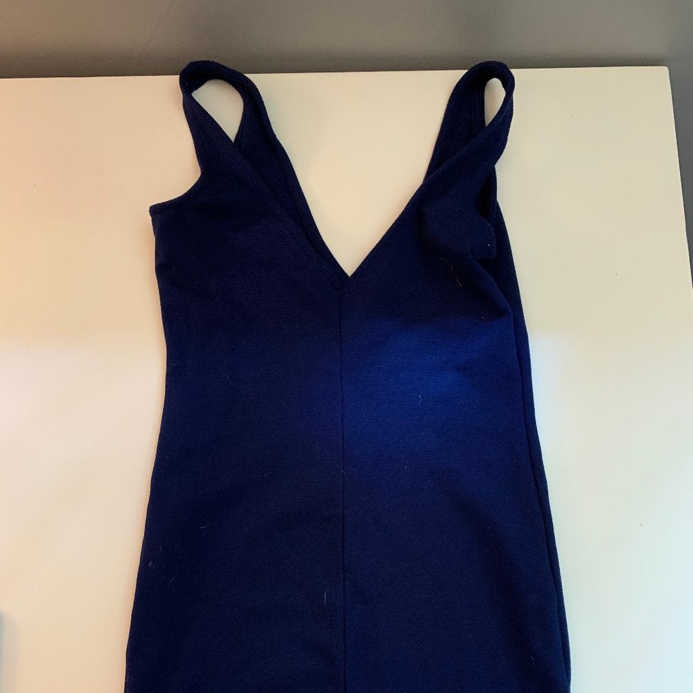 Navy V neck Dress